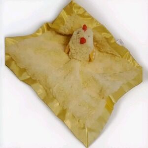 Cloud Island Baby Chick Lovey Chicken Satin Trim Embroidered Eyes Yellow 13"